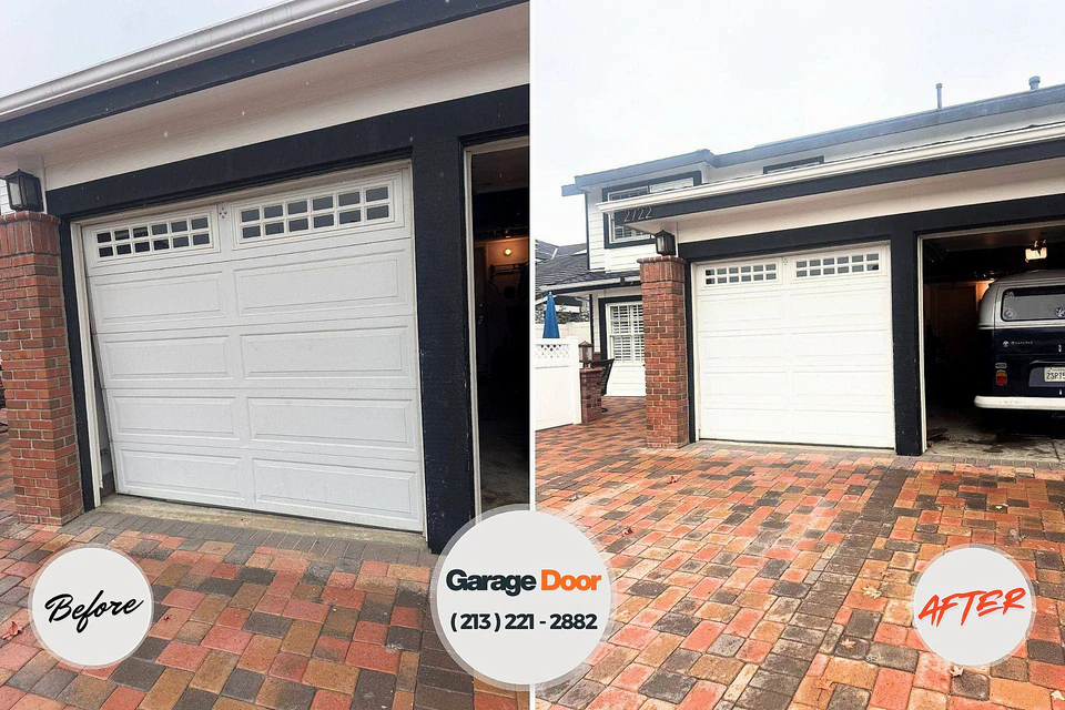 Before and after: garage door repair Pittsboro, IN